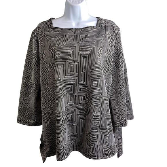 Clara Sun Woo Minimalist Boxy Tunic Top Size L Square Neck Scandi Lagenlook - Picture 1 of 10